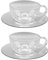 Clear Glass Cup & Saucer Set - 400ml / 13.5oz - Set of 2 - Perfect for Tea, Coffee, and Cappuccino, Herbal Tea