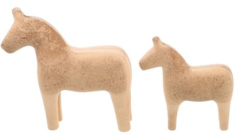 PERSELOSO 1paar Schwedisches Dalapferd Ornament Aus Holz Handgefertigte Dekoration Für Wohnzimmer Und Tv-Schrank Bringt Glück Und Wohlstand Nordic Style