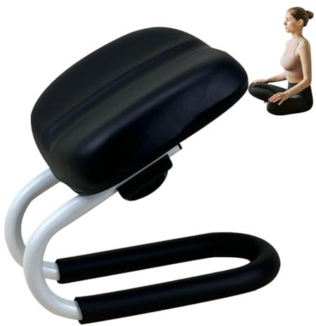 Poludatly Banc de prière, Tabouret de méditation à Genoux, Chaise de Yoga pour Soutien des Hanches, siège de méditation antidérapant, Tabouret à Genoux en métal PU, Hauteur réglable pour la Maison