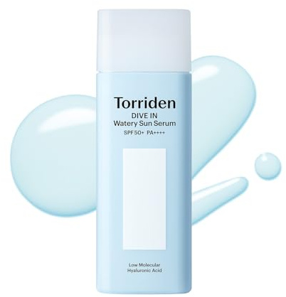Torriden DIVE IN Wasser-Sonnenserum SPF 50 PA++++ 50 ml (1,69 fl.oz.) | Leichter, Erfrischender Sonnenschutz für Empfindliche Haut | 10D Hyaluronsäure, Panthenol, Allantoin | Koreanisches Sonnenserum