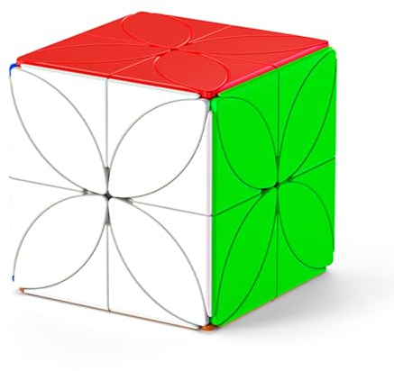 ROXENDA Kleeblatt-Zauberwürfel, Stickerloser Speed Cube,Irregular Würfel | Hochwertiges ABS, geschmeidige Drehung, Kleeblatt-Design, STEM-Lernspiel, Geschenk für Kinder und Erwachsene, ab 3 Jahren