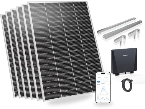 SUNSHARE Ray Lite 1200W Balkonkraftwerk mit Halterung – Leichtes, vormontiertes Komplettset mit 800W Mikro-Wechselrichter & Solarpanel – Geeignet für verschiedene Balkone – Plug & Play | Komplettset: 6x 200 W N-TOPCon-Module, ≥25 %, leicht & Plug & Play, hagel-/windgetestet, IP66/67, WLAN/App, 5 m AC-Kabel