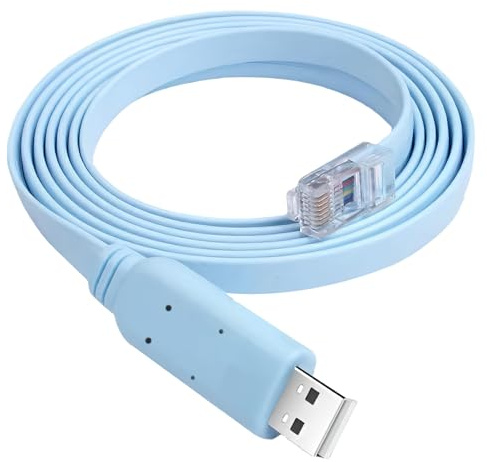 USB to RJ45 Cable for Cisco Console Cable with PL2303RA Chip Compatible with Cisco Routers Switches AP Router Switch Windows 7 8 10 Mac Vista Linux RS232 Huawei HP Networking Equipment (6Ft/1.8m)