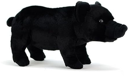 HCGX 35 cm realistisches schwarzes Schwein-Plüschtier, weiches Stofftier, Tierplüsch, Geschenk for Tierliebhaber