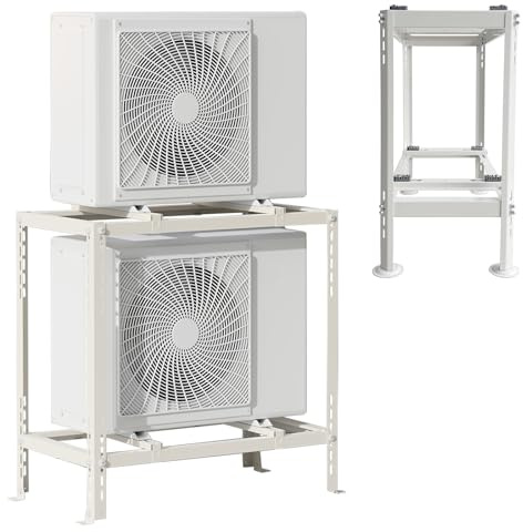 uofgcru Staffa di Supporto per Condizionatore d'Aria in Lega di Alluminio, Supporto da Pavimento a Doppio Strato, Mini Condizionatori Split Sistema a Pompa di Calore(80×80×45cm)