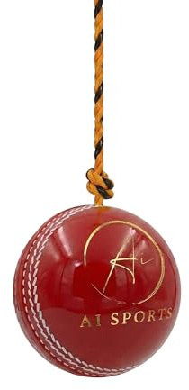 AI SPORTS Cricket Batting Practice String Ball – Durable Hard Plastic Incrediball Training Ball with String for Hand-Eye Coordination, Indoor & Outdoor Cricket Training