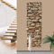 Bilderwelten Garderobe Steinoptik 105cm x 34cm 3D-Optik Modern Steinwand Garderobenhaken Garderobenpaneel Flurgarderobe Flur-Möbel Wandgarderobe Holz