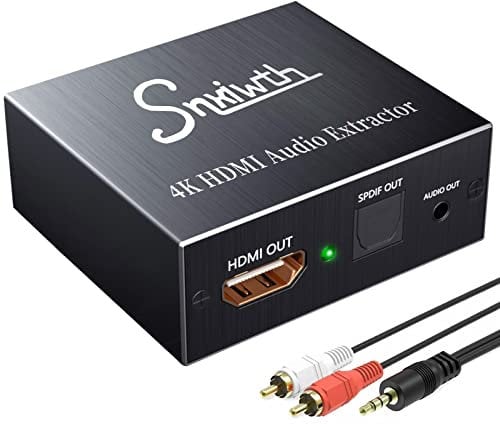 HDMI Audio Estrattore, Snxiwth 4K x 2K HD MI a HD MI SPDIF Splitter HDMI Toslink Adattatore con 3.5mm Stereo per PS4 PS5 Blu-ray DVD Xbox TV PC (1)