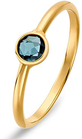 CHRIST Damen-Damenring 375er Gelbgold 1 Topas 52, Gold 32003838