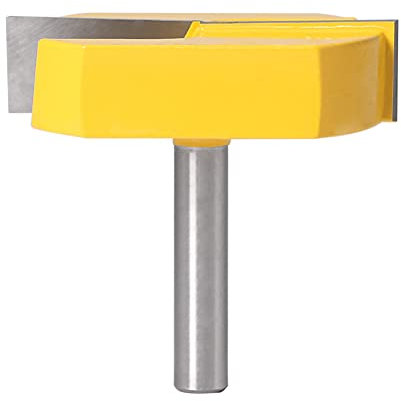 Fafeicy 8mm Fräser Bit, mit grundschneide, YG6-Legierung 45# Kohlenstoffstahl Bodenoberflächen Hobeln Holzbearbeitungsfräser, 38 mm Schaftlänge, zum Reinigen, Schlitzen und Hobeln von Holztischböden