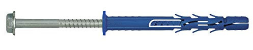 Tasselli in nylon lunghi FF1 con vite testa esagonale, diametro 14 mm, lunghezza 200 mm, scatola da 20 pezzi