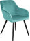 TecTake® Chaise de Salle à Manger rembourrée Moderne Fauteuil Salon Chaise Velours Chaise Scandinave Pieds en Acier Noir Élégant avec Accoudoirs Chaise Coiffeuse, Chambre, Salon, Bureau, Cabinet