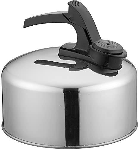 Stainless Steel Whistling Camping Kettle 2 Litre, Lightweight, Compact and Durable, Perfect for Camping, Glamping, Festival Trips, Hiking, Cooking, Camp fire, Walking Holiday (2 Litre - Silver)