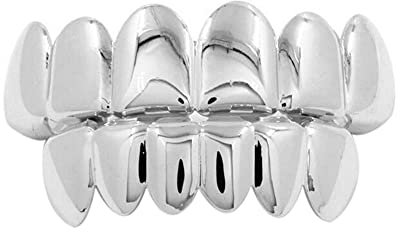 Kupfer Zähne Oben und unten Teeth Grill Set Hip Hop Rapper falsche Zähne Cosplay Partei Zahn-Plating Körperschmuck