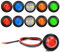 GUUZI 10er Pack Wasserdichte LED-Leuchten, LED-Unterwasserbeleuchtung, Utility-LED-Innenbeleuchtung Navigationslichter 12V(Rot/Bernstein/Blau/Grün/Weiß)