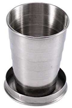Haofy Verre à Liqueur Pliable S/M/L en Acier Inoxydable Voyage Tasse Pliante Camp Porte-clés Rétractable Télescopique Pliable(S)