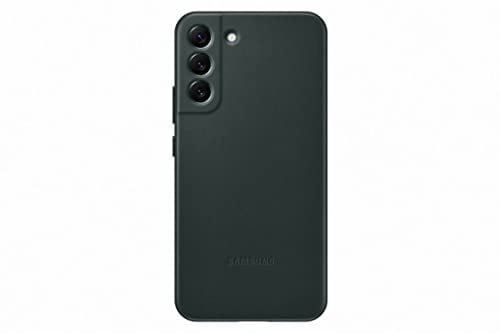 Samsung Leather Smartphone Cover EF-VS906 für Galaxy S22+, Handy-Hülle, echtes Leder, Schutz Case, stoßfest, Premium, Grün