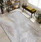 the carpet Mila moderner Teppich Wohnzimmer, elegant glänzender Kurzflor Wohnzimmerteppich in Grau mit Gold Silber Feder Muster, Teppich 80 x 300 cm