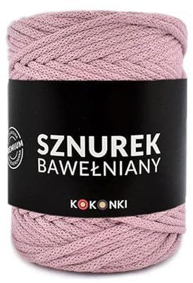 Makramee-Schnur aus Baumwolle PREMIUM By KOKONKI 5mm / Ralle 100 m (schmutzig rosa)