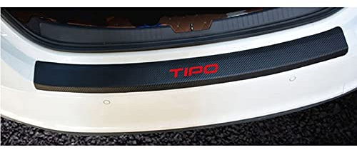 MKPMRAT Fibra di Carbonio Protezione Paraurti Posteriore, Per Fiat Tipo, Pellicola Protettiva Antigraffio Adesivo Per Paraurti Del Bagagliaio