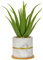 Briful Piante finte di aloe vera smerigliata, 35 cm, piante grasse artificiali in vaso di cemento marmorizzato con piattino di bambù, piante grasse finte piante artificiali per camera da letto e