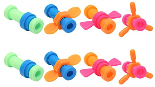Toyvian Rotating Screw Toys - Multi-Color Abs Fidget Pencil Toppers 8Pcs Sensory Hand for Kids Ideal for Improving and Reducing Stress
