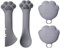 Ygapuzi 4Pcs Pet Food Can Supplies Set Universal Silicone Can Covers Cat Can Lids 2 in 1 Spatula Pet Can Opener Dog Claw Spoons for Pets Dogs Cats Feeding Wash Machine Apply (Grey)