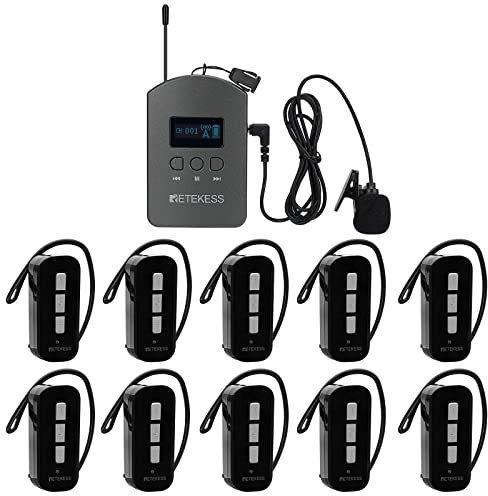 Retekess TT112 Tour Guide System, 200m, Audio Whisper Tour Guide System, Tour Guide Microphone and Speaker, Tour Guide Microphone, Interpretation System for Tourism, Factory, Conference, College