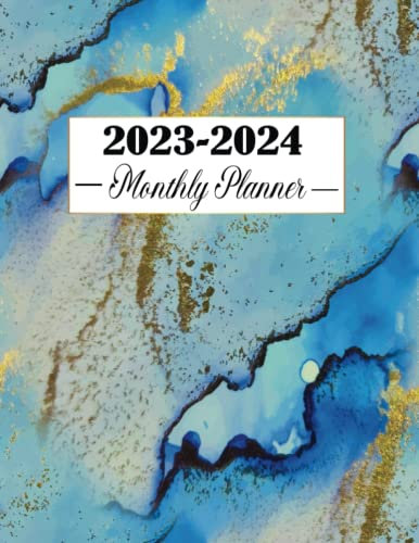 2023-2024 Monthly Planner: 2 Year Monthly Planner Calendar Schedule Organizer, Appointment Book, 1 month on two pages, with Federal & Funny Holidays, ... and more, 8.5×11|Large Planner, Marble Cover