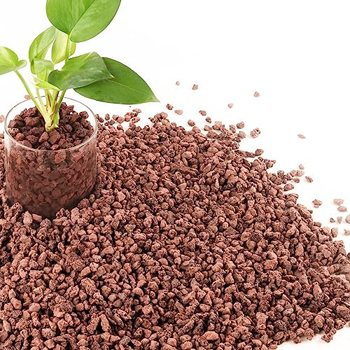 3,2 kg Rote Lavasteine für Pflanzen, Vulkangestein Gartenbau Lavasteinerde für Landschaftsbau Pflanzen Drainage, Kleiner Lavasteinkies für Sukkulenten, Bonsai, Vasenfüller, Terrarienpflanzen, Top