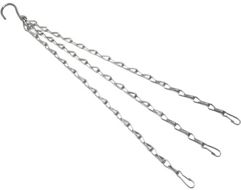 fiXte 3 Strand Garden Hanging Basket Chains Replacement Metal Easy Fit 16” Hook Clips