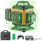 VEVOR Niveau Laser 30 m Niveau Laser 360° x 4 16 Lignes Croisées Verte Mode Autonivelant Manuel Longueur d'Onde Laser 520 nm ± 10 nm Précision de 0,28 cm à 10 m 5 h de Travail en Continu avec Batterie