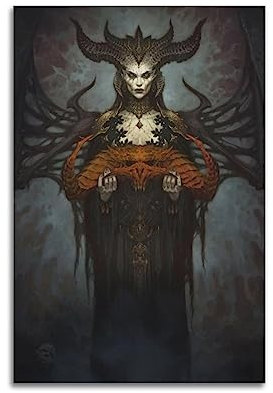 VZRSQZK Game Diablo Lilith Poster, dekoratives Gemälde, Leinwand, Wandposter und Kunstdruck, modernes Familienschlafzimmer-Dekor-Poster, 20 x 30 cm