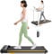 UREVO Walking pad with Double Shock Absorption, Under desk treadmill with Remote Control and LED Display, Compact and Quiet Treadmill for Home/Office