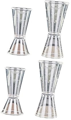 GOOHOCHY 4pezzi Misurino Bar Doppia Testa Misura Liquori Precisa Tazza Graduata Professionale Per Cocktail e Vino Strumento Bar Cocktail Party Casa s