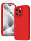 GOODVISH 3 in 1 für iPhone 15 Pro Hülle Liquid Silikon, mit 2 Stück Schutzfolie [Upgraded Kameraschutz] Soft Mikrofaserfutter Handyhülle Kratzfest stoßfeste Schutz Case für iPhone 15 Pro 6.1, Rot