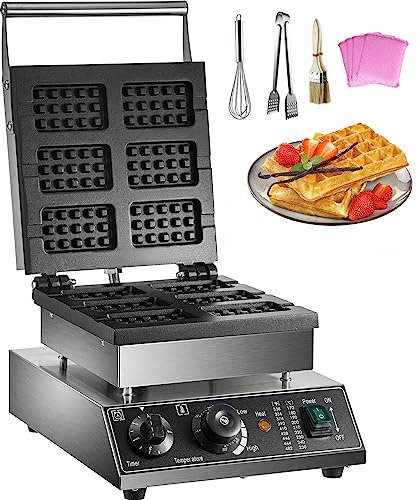 inBEKEA Gaufrier électrique Rond et carré, Mini Machine à crêpes hollandaises, Appareil de Cuisine, Appareil ménager (Couleur : 25 gaufres Rondes, Taille : 1) (6 pcs Square Waffle 1)