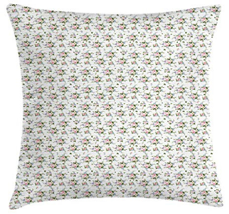 Dekokissen 45X45cm Romantischer Blumenstrauß Aus Rosen Und Freesien, Nostalgische Blumenkomposition Zierkissen Square Kissenbezüge Outdoor Kissen-Bezug Für Sofa, Auto, Bed