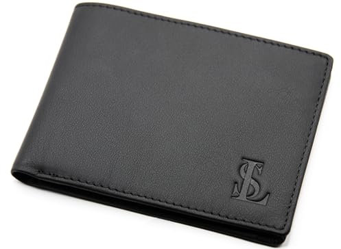 LS® - Luiz Scaletta Echtleder Geldbeutel Geldbörse Herren I Extra Stabile Naht I RFID-Schutz Portemmonaie I Gentleman Design I Männer Brieftasche Münzbörse Wallet (schwarz)