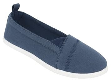 Chums Ladies Dr Keller Wide E Fit Canvas Shoes Slip On with Elasticated Side Gusset Navy 4