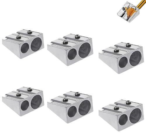 Ysaca Bleistiftspitzer, Doppelloch, Aluminiumlegierung, Magnesium-Bleistiftspitzer für Bleistifte, Erwachsene und Kinder, Schulen, Büros, Kunst, Lippenkonturen, Spitzer, Zuhause, Schule, Büro,