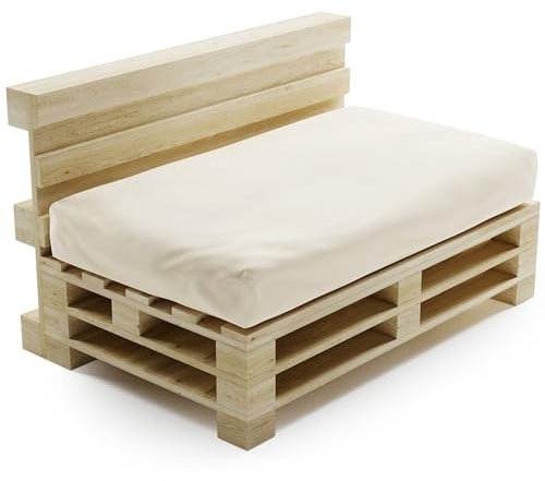 bananair - Cuscini per Pallet - Fodera Impermeabile, Anti UV, Rimovibile e Lavabile - Comodo, Imbottito in Schiuma - Cuscini per Divano Esterno Giardino (Cuscino Seduta 120x80 cm, Beige)