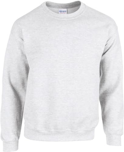 TICTEX Unisex Heavy Blend Crewneck Sweatshirt by Gildan - Herren-Pullover Baumwolle mit Rundhals in vielen Farben - große Größen - Ash, M