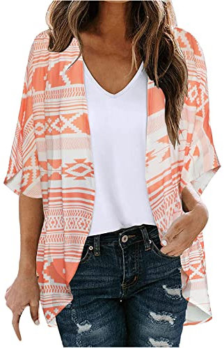 Floral Kimono Jacket - Plus Size Women's Cardigan - Lightweight Chiffon Summer Cover Up