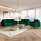 MOTIVENA Leo Sofagarnituren, Sofa Set 3 2 1 Wohnzimmer, Sofa 3 2 1 Set, Couch Set, Futon Set, Wohnzimmer Couch Set, Couch 3 2 1 Set, Bonellfederkern (H4), Samt, Grün Dunkelgrün