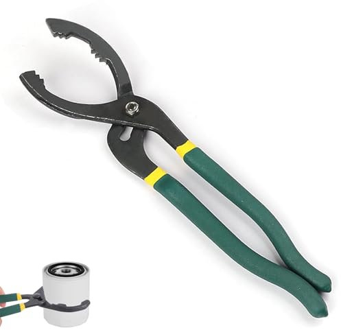Pinza Regolabile per Filtro Olio Universale, 30 cm con Impugnatura Antiscivolo, Strumento da Ø 30mm a Ø 160mm