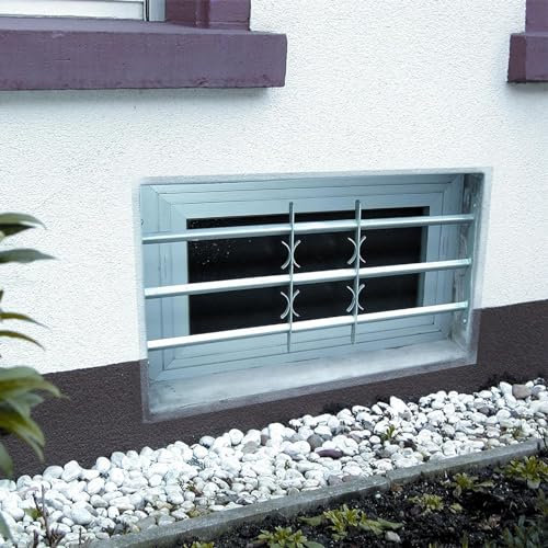 CLALER Fenstergitter mit Schrauben, 450x700-1050 mm, Ausziehbar Einbruchschutz, Verzinkter Stahl