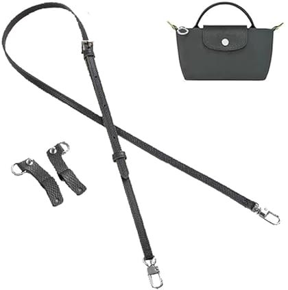 Gastinsave Handtaschengurte Ersatz, Leder Handtasche Crossbody Schultergurt Verstellbar für Longchamp Tasche Frauen(Grau Silber)