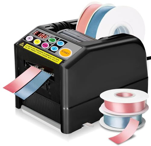 Distributore automatico di nastro adesivo – taglia 6-60 mm di larghezza, lunghezza massima 999 mm, macchina da taglio elettrica per ufficio e casa (nero)