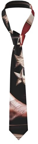 WHJYYXDE Bandiera americana con stivali da cowboy stampe Cravatta da uomo di seta Buon senso verticale Adatto per riunioni di lavoro quotidiane, nero, taglia unica